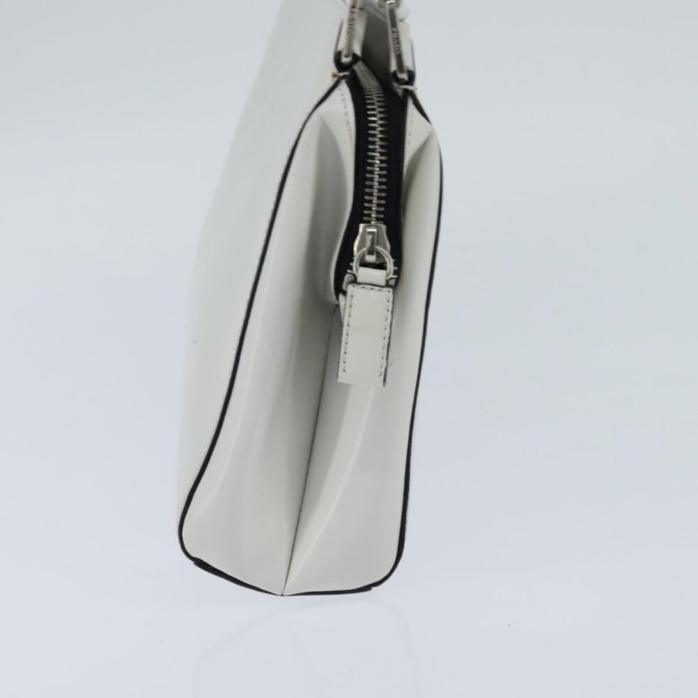 PRADA Tote Bag Leather White Silver Auth 150139 - Picture 4 of 16